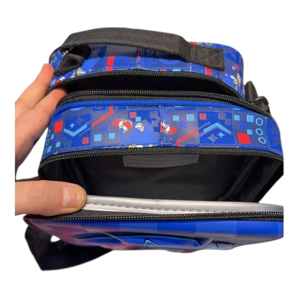 SMGL Sonic the Hedgehog Blue Checkered Insulated Lunch Bag