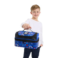 SMGL Sonic Blue Checkered Double Decker Insulated Lunch Bag