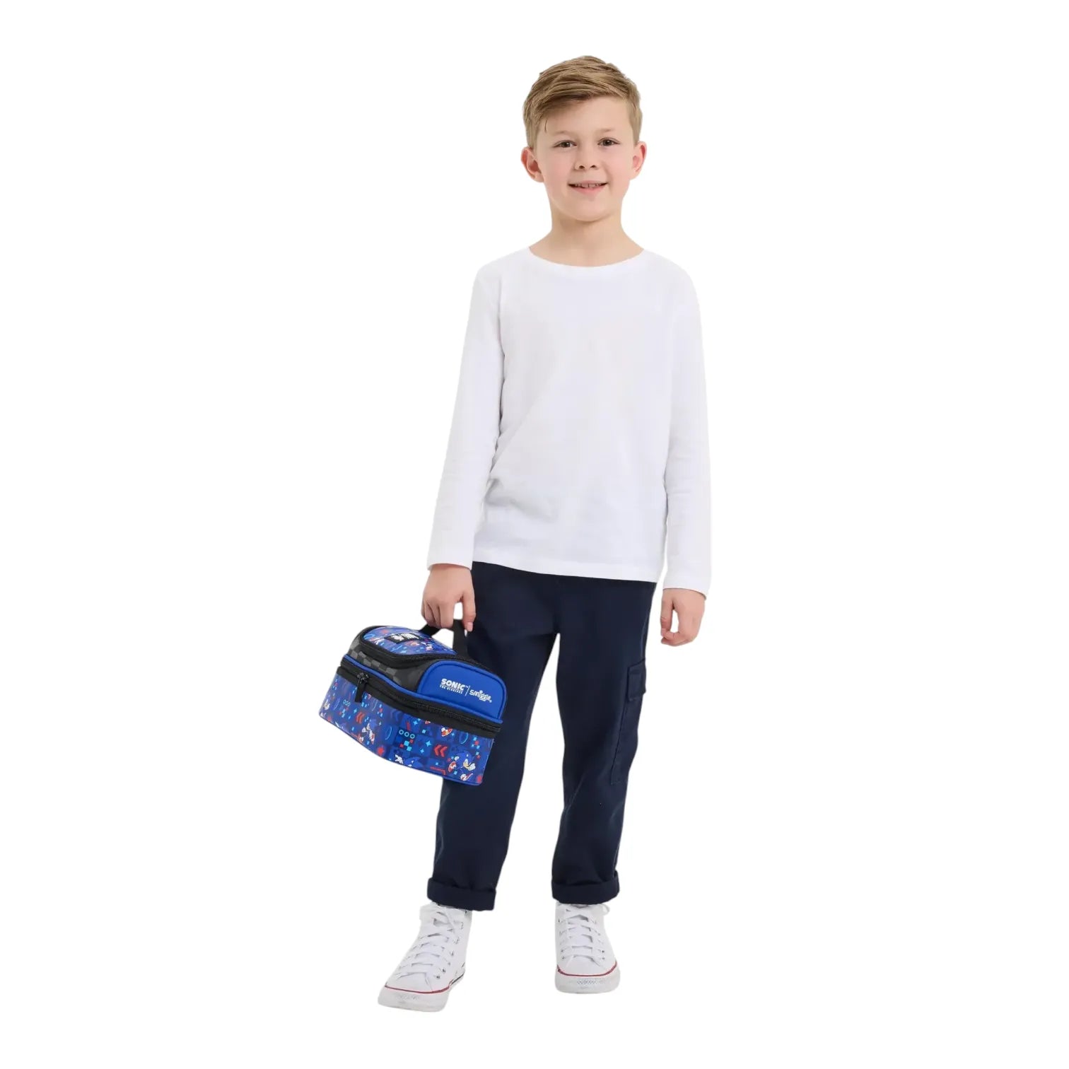 SMGL Sonic Blue Checkered Double Decker Insulated Lunch Bag