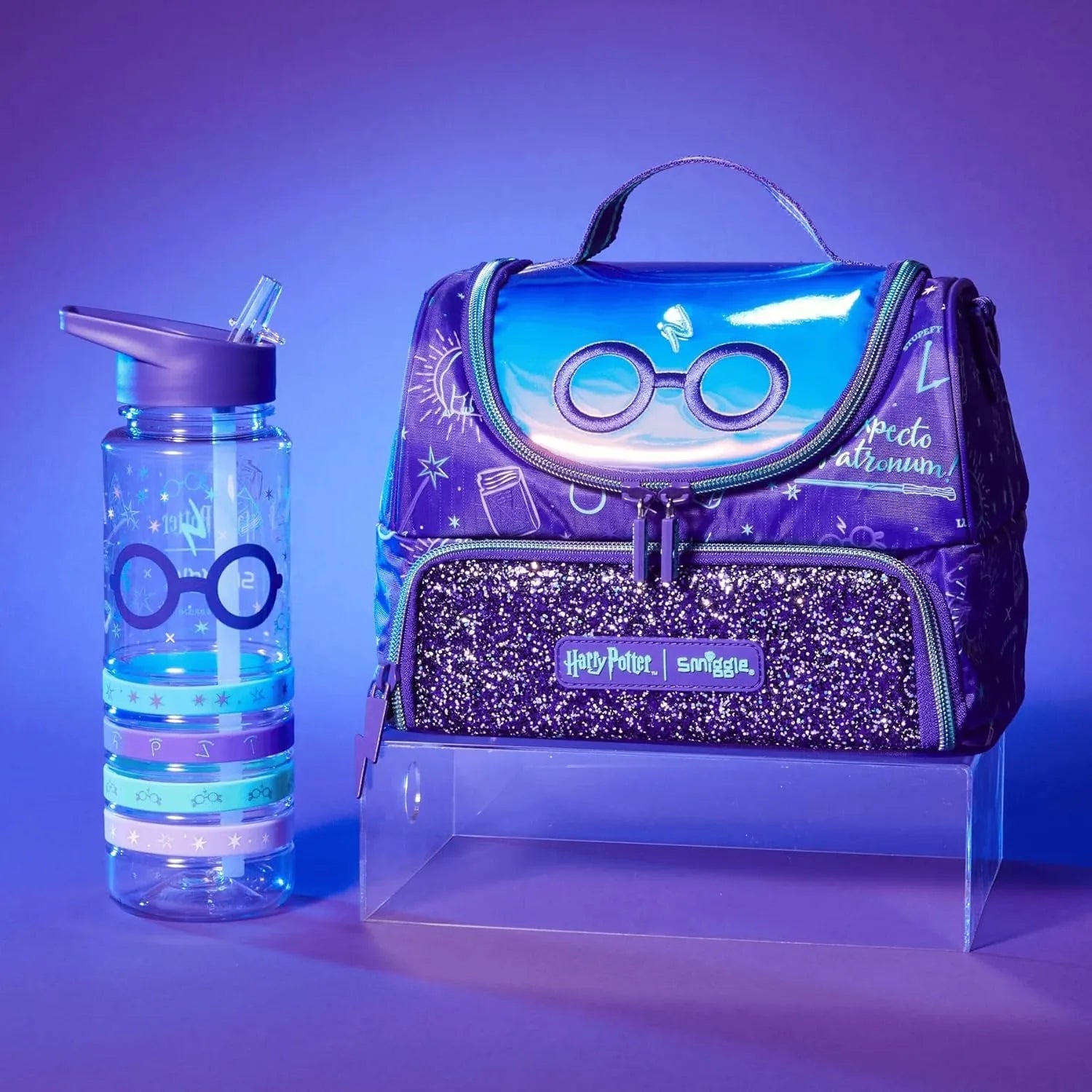 SMGL Harry Potter Glasses Purple Insulated Lunch Bag