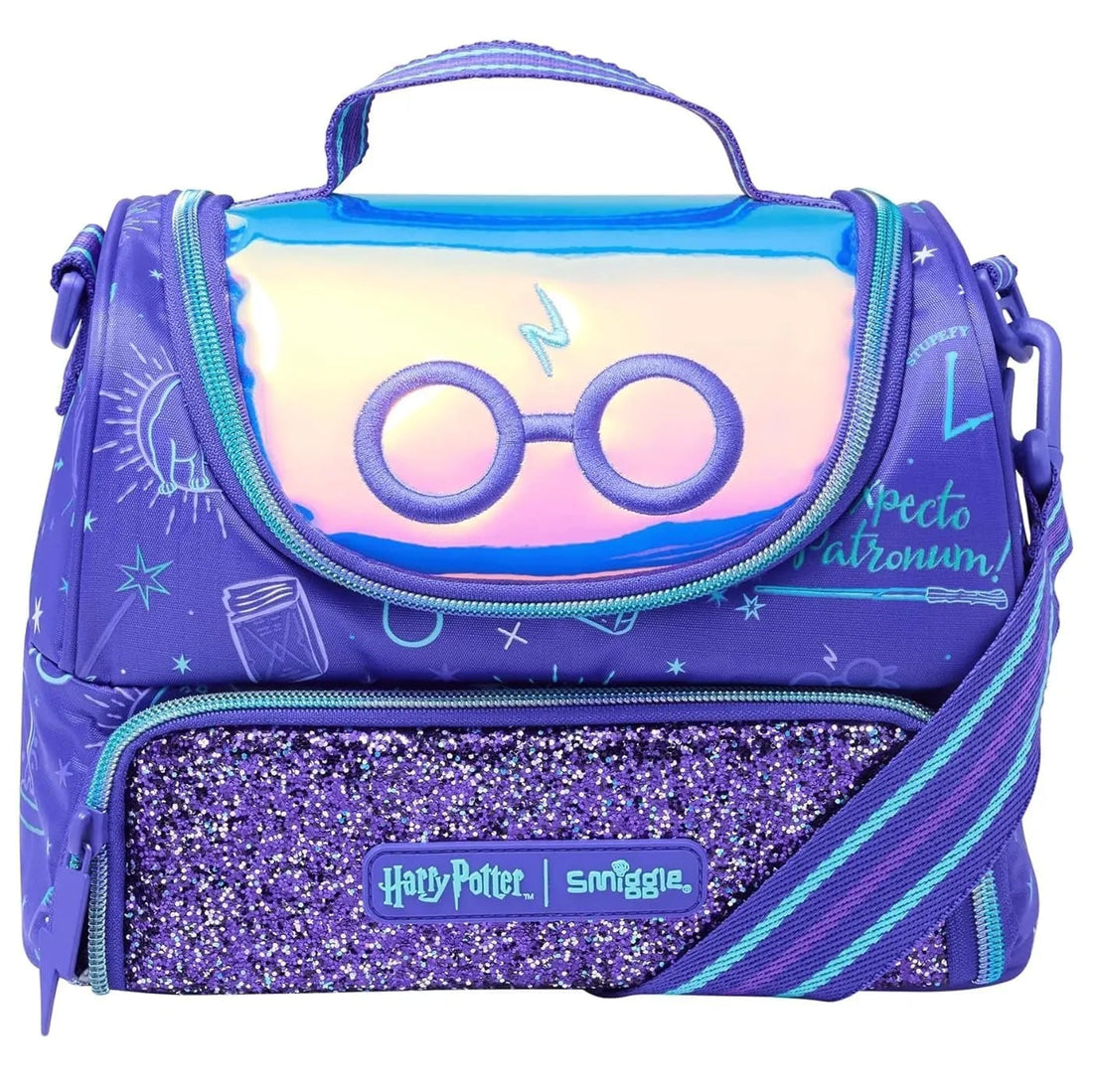 SMGL Harry Potter Glasses Purple Insulated Lunch Bag