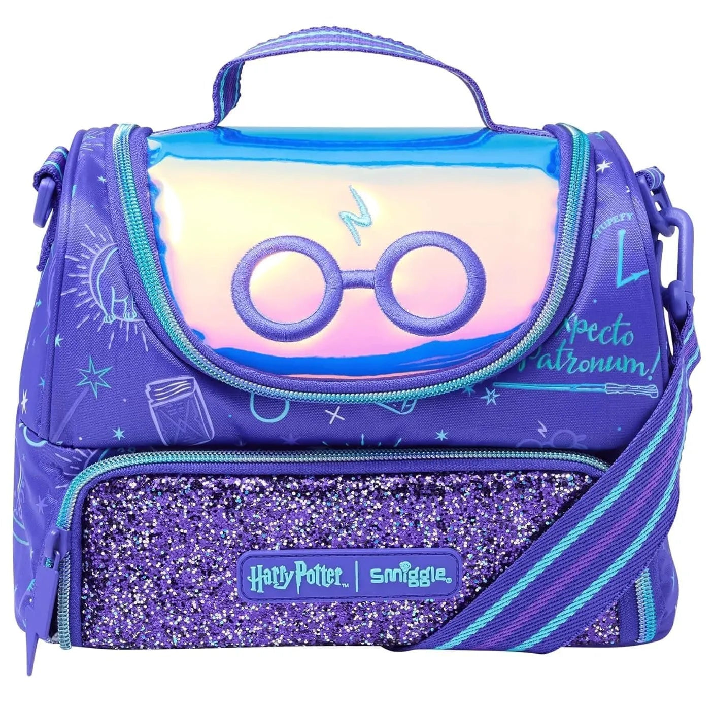 SMGL Harry Potter Glasses Purple Insulated Lunch Bag