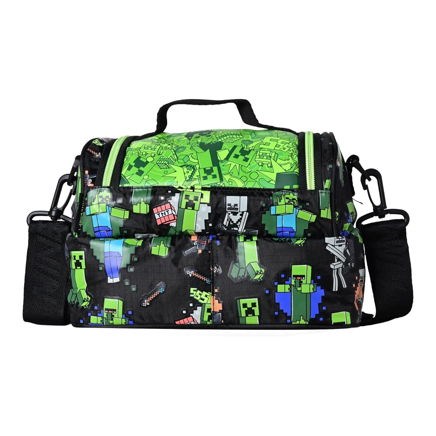 SMGL Minecraft Creeper Pixel Double Decker Insulated Lunch Bag