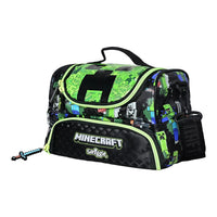 SMGL Minecraft Creeper Pixel Double Decker Insulated Lunch Bag