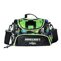 SMGL Minecraft Creeper Pixel Double Decker Insulated Lunch Bag