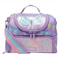SMGL Purple Butterfly Glitter Double Decker Insulated Lunch Bag