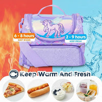 SMGL Purple Iridescent Flying Unicorn Insulated Lunch Bag