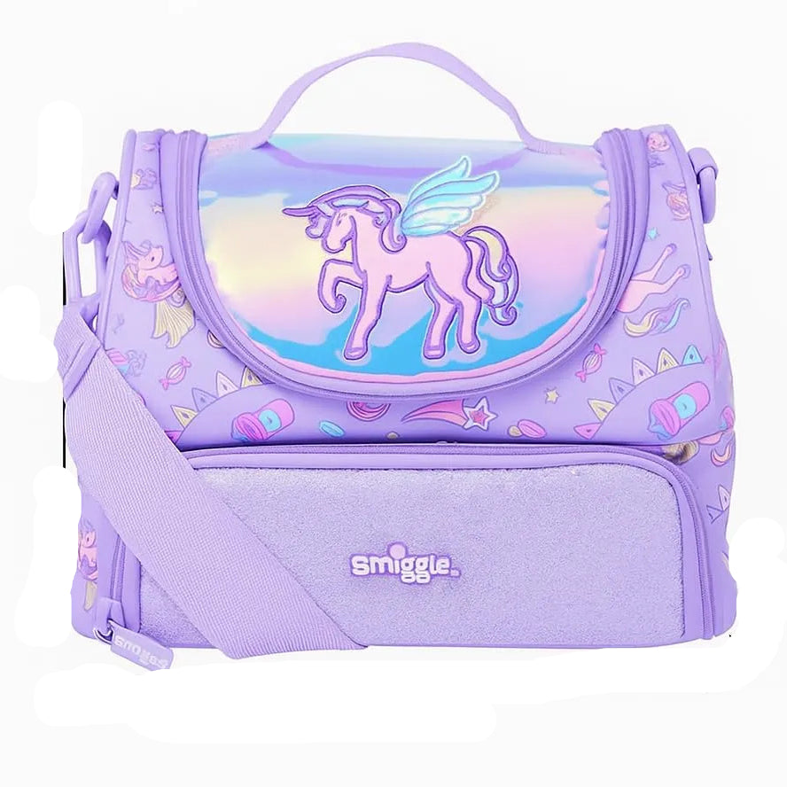 SMGL Purple Iridescent Flying Unicorn Insulated Lunch Bag