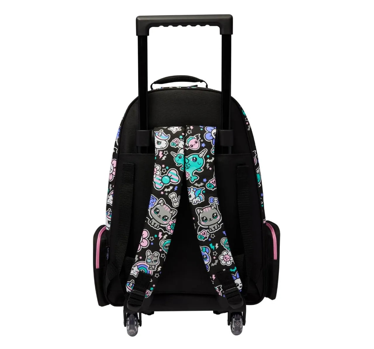 SMGL Trailblazer Star Glitter Wheeled Trolley Backpack