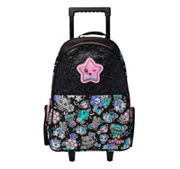 SMGL Trailblazer Star Glitter Wheeled Trolley Backpack