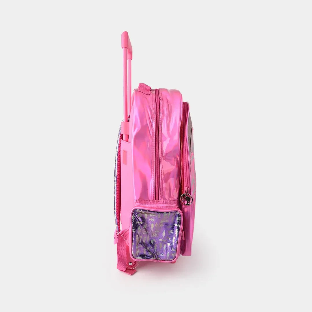 SMGL Barbie Pink Wheeled Trolley Backpack