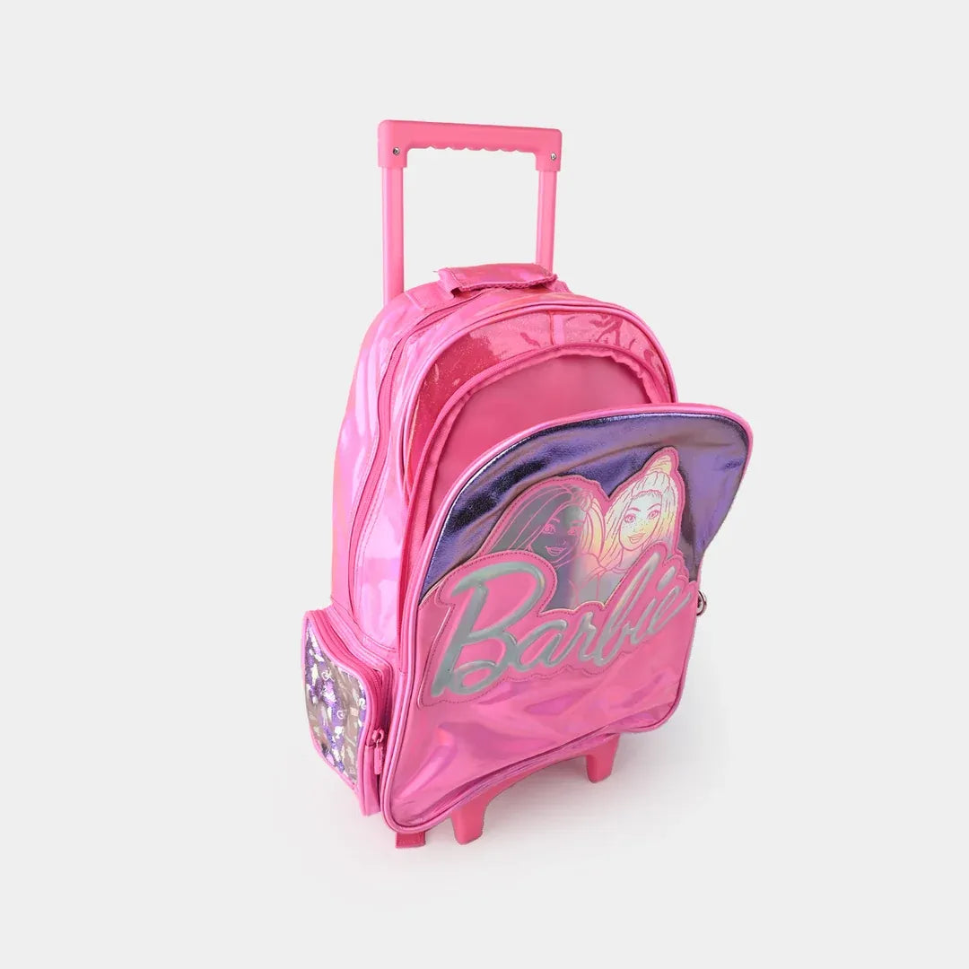 SMGL Barbie Pink Wheeled Trolley Backpack
