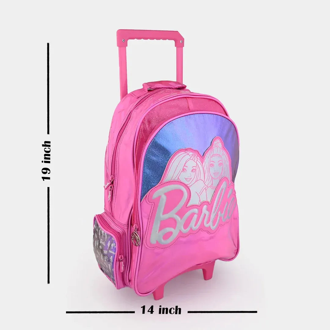 SMGL Barbie Pink Wheeled Trolley Backpack