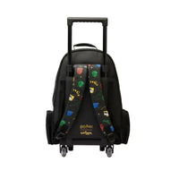 SMGL Hogwarts House Crest Black Wheeled Trolley Backpack