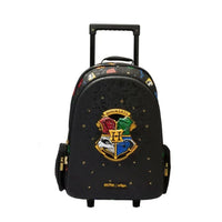 SMGL Hogwarts House Crest Black Wheeled Trolley Backpack