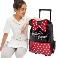 SMGL Minnie Mouse Red Wheeled Trolley Backpack