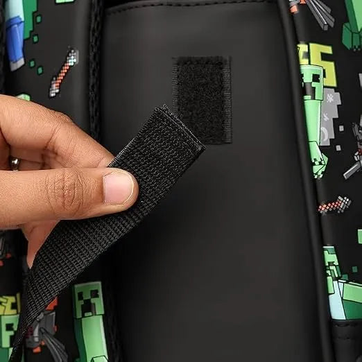 SMGL Minecraft Creeper Black Wheeled Trolley Backpack