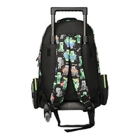 SMGL Minecraft Creeper Black Wheeled Trolley Backpack