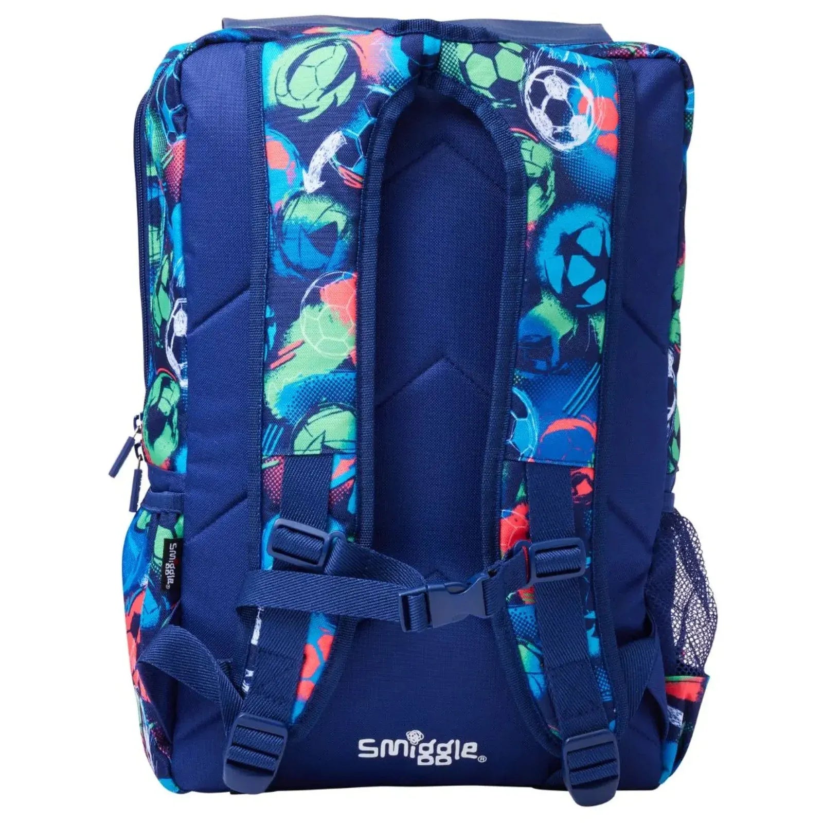 SMGL Football Kick Blue Buckle Flap School Backpack