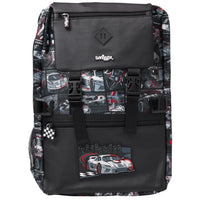 SMGL Motorsport Car Black Buckle Flap School Backpack