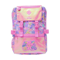 SMGL Smiling Daisy Pink Iridescent Buckle Flap Backpack