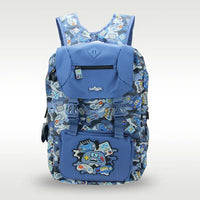 SMGL Game Controller Blue Buckle Flap School Backpack