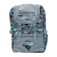SMGL Shark Attack Buckle Flap School Backpack