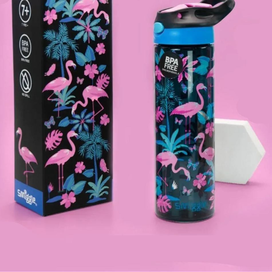 SMGL Tropical Flamingo Flip Top Water Bottle (650 ml)
