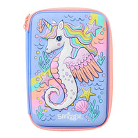 SMGL Ocean Unicorn Seahorse Pastel Blue Hardtop Pencil Case