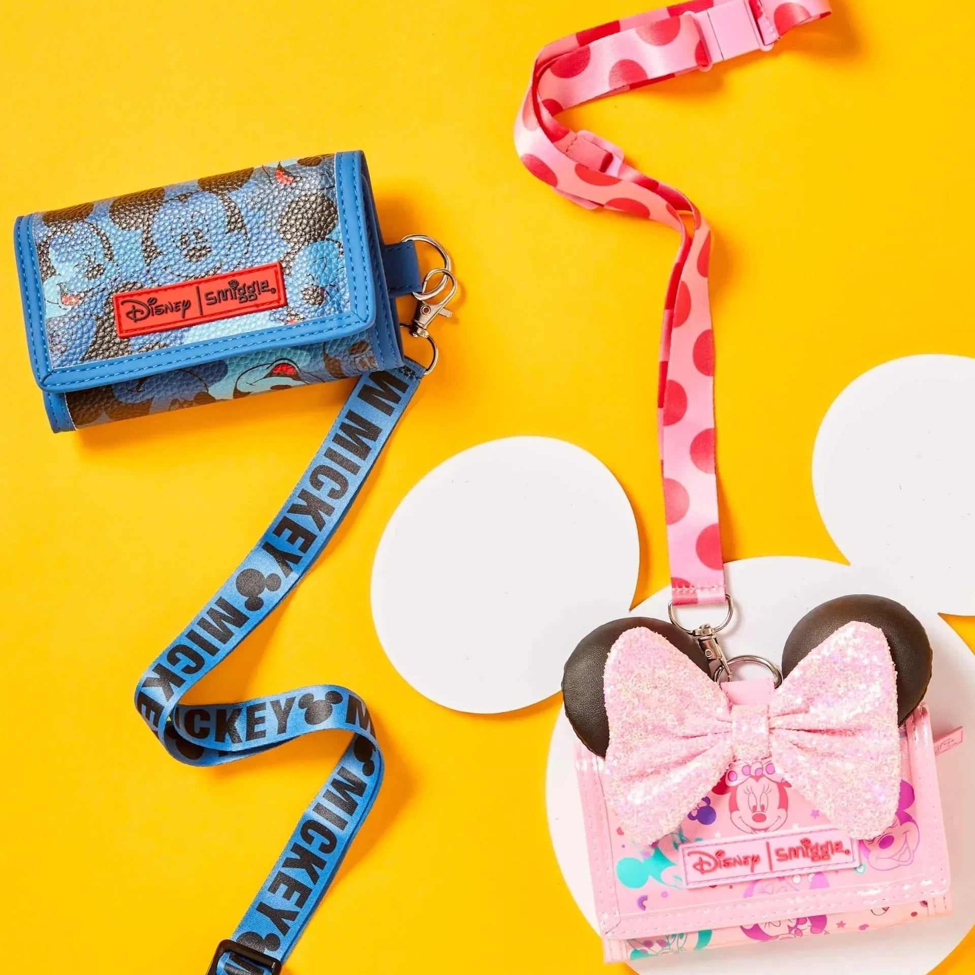 SMGL Mickey Mouse Blue Tri-Fold Lanyard Wallet
