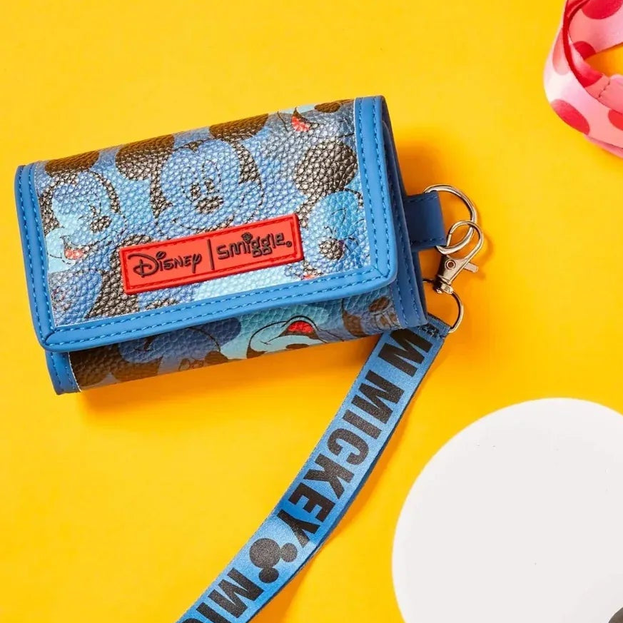 SMGL Mickey Mouse Blue Tri-Fold Lanyard Wallet