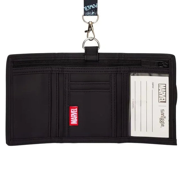 SMGL Spider-Man Black Tri-Fold Lanyard Wallet