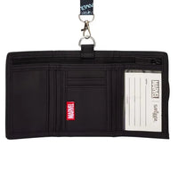 SMGL Spider-Man Black Tri-Fold Lanyard Wallet