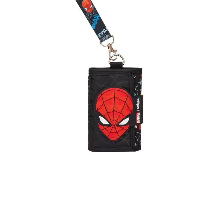 SMGL Spider-Man Black Tri-Fold Lanyard Wallet