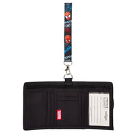 SMGL Spider-Man Black Tri-Fold Lanyard Wallet