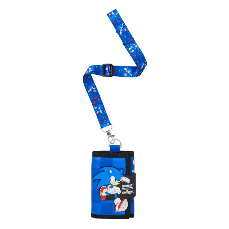 SMGL Sonic the Hedgehog Blue Tri-Fold Lanyard Wallet