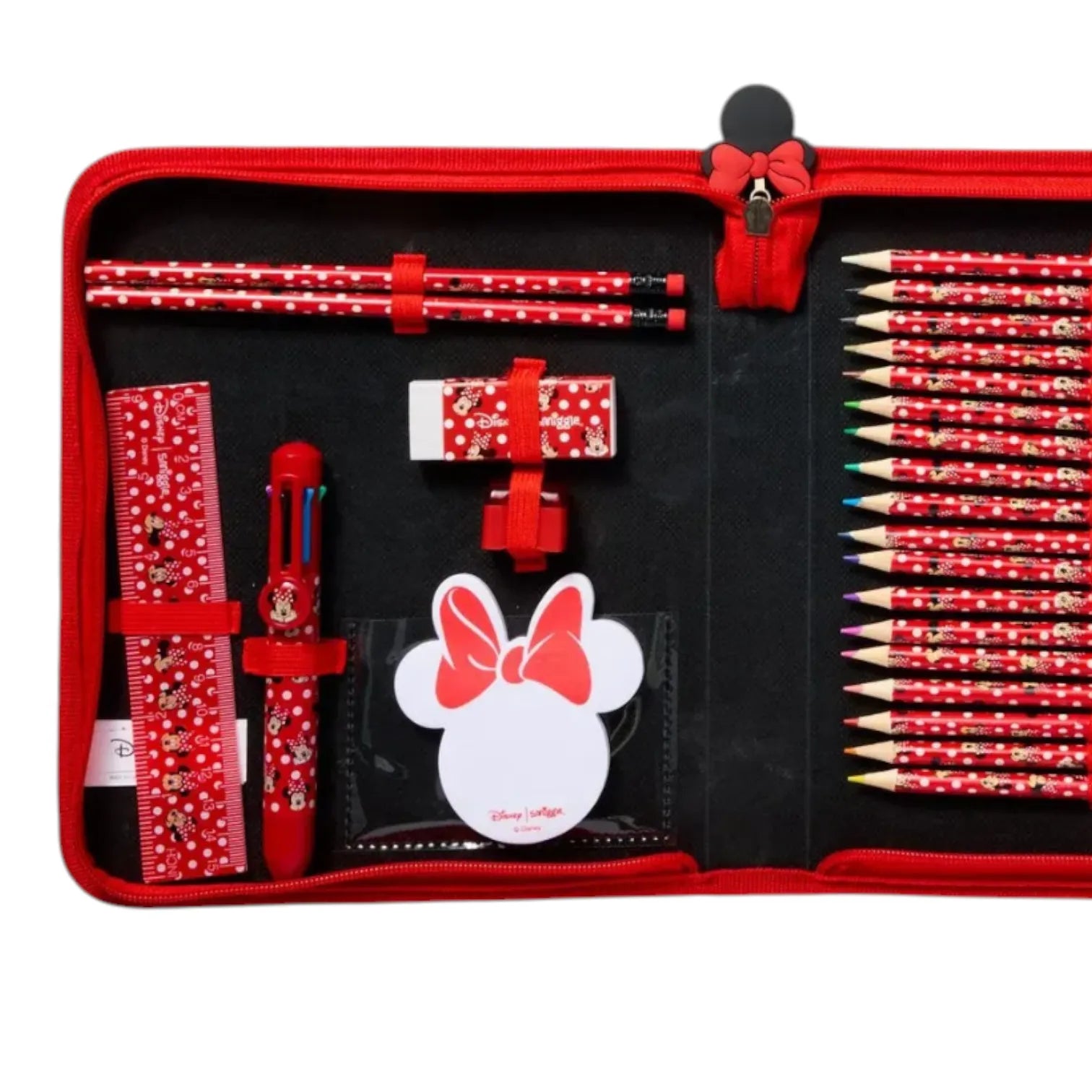 SMGL Minnie Mouse Black Glitter Hardtop Stationery Gift Pack