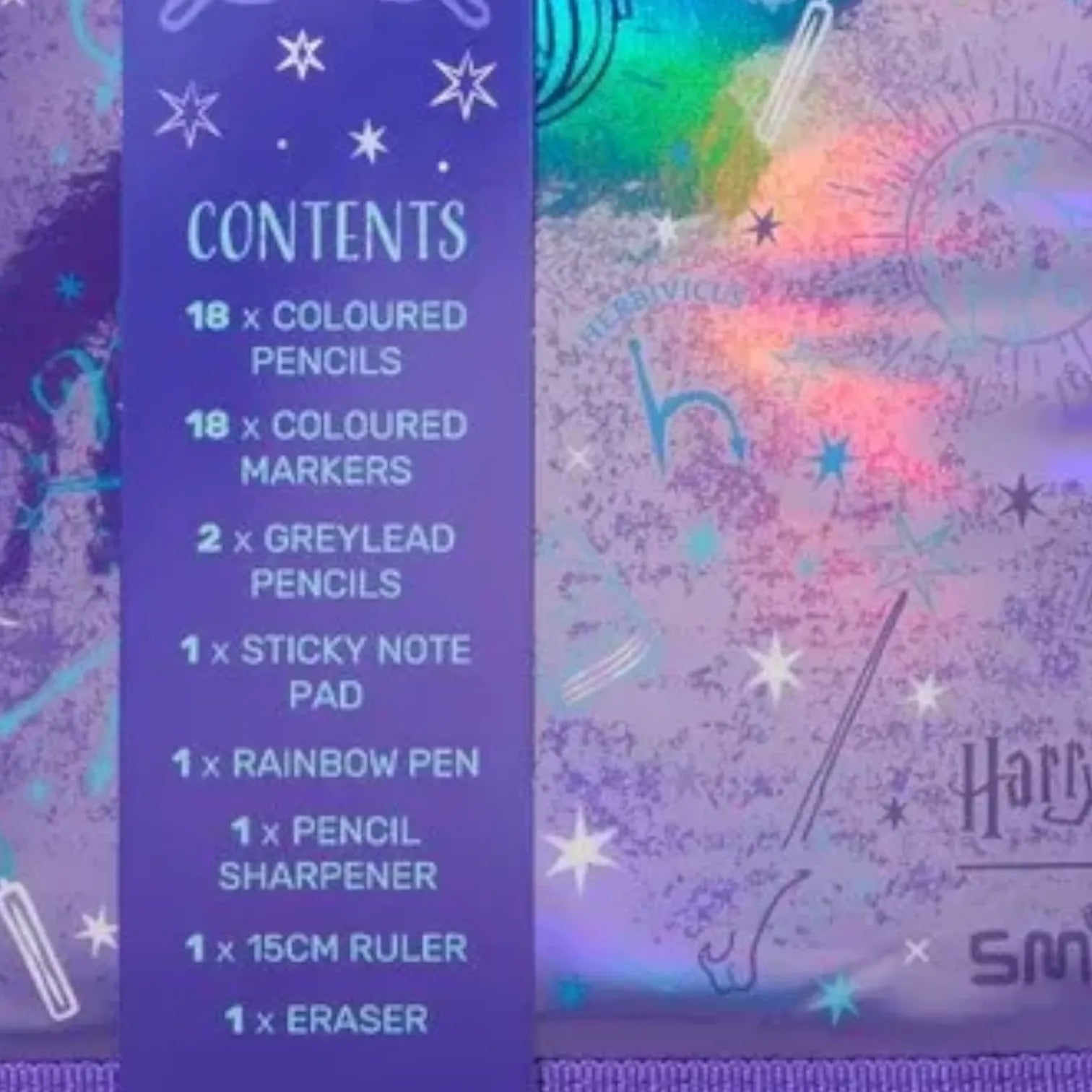SMGL Harry Potter Purple Holographic Hardtop Stationery Gift Pack