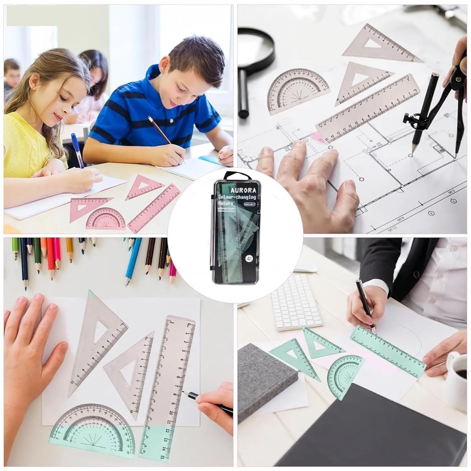 Aurora Color-Changing Geometry Ruler