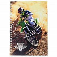 Supercar and Motocross Spiral A5 Notebooks