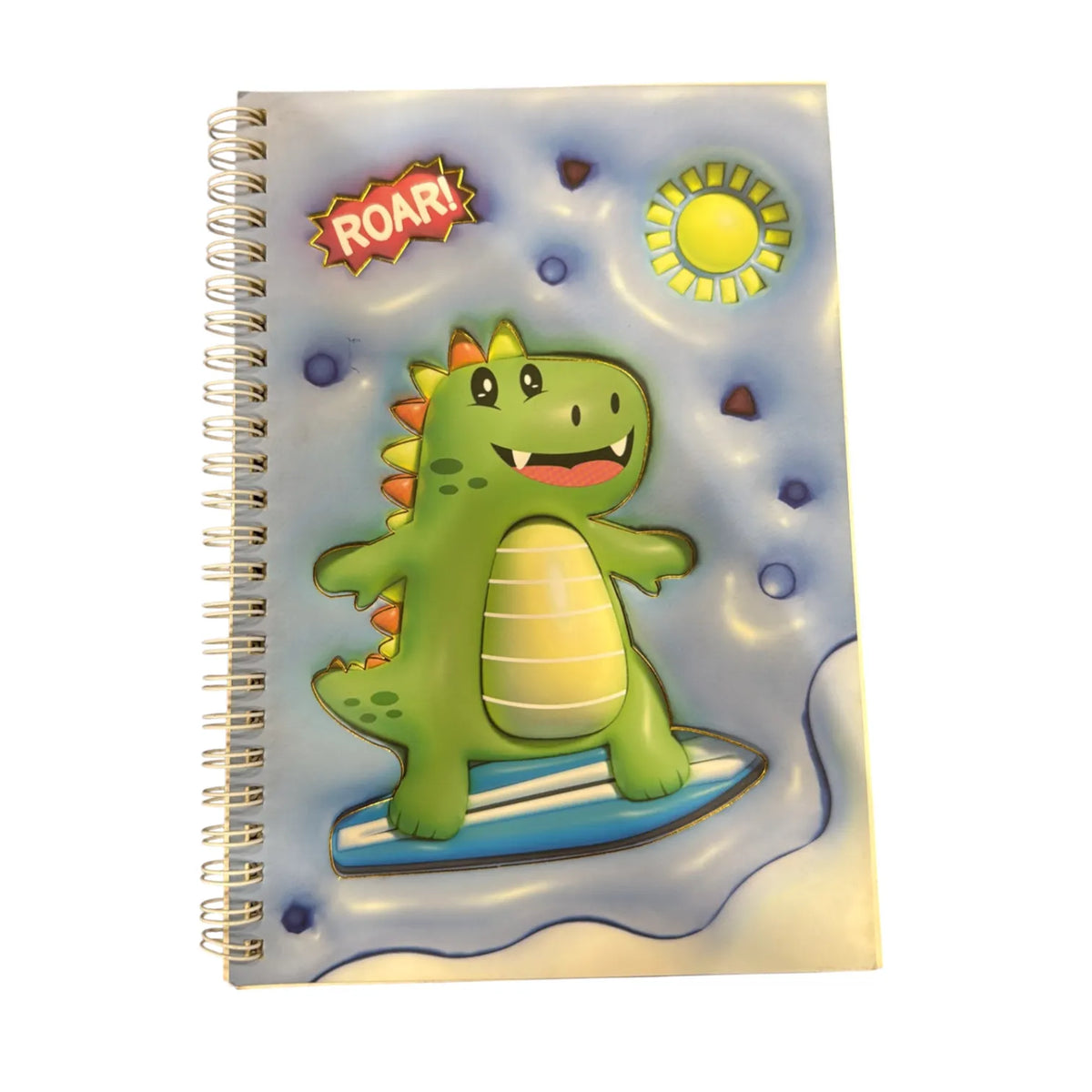 Embossed Cute Dino and Kawaii Character Spiral Notebooks