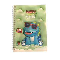 Embossed Cute Dino and Kawaii Character Spiral Notebooks
