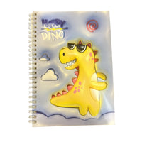Embossed Cute Dino and Kawaii Character Spiral Notebooks
