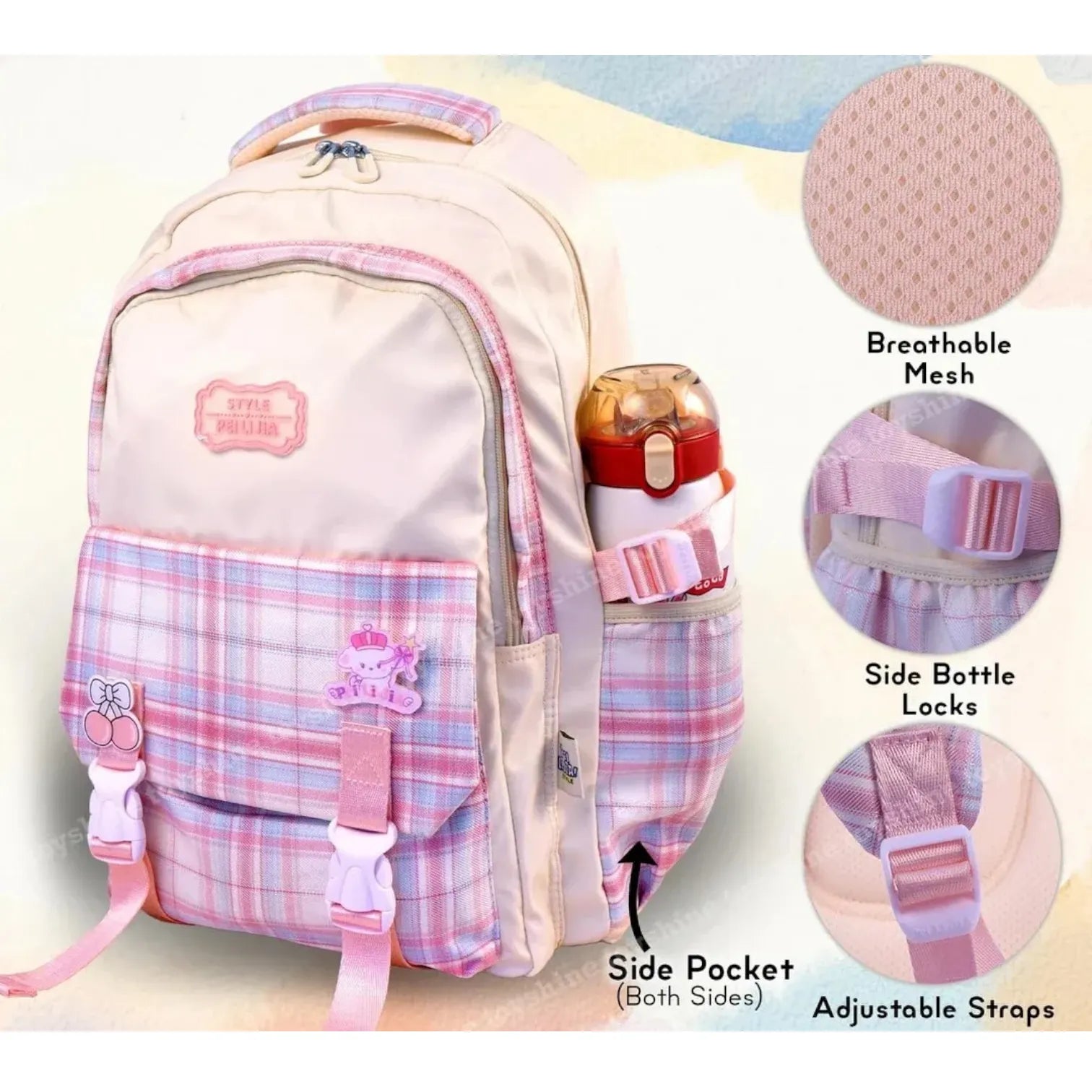 Pastel Plaid Kawaii Backpack