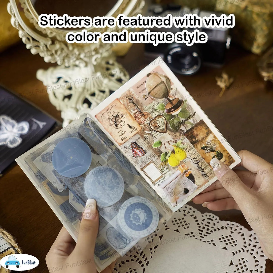 Vintage Ephemera Decorative Sticker Book Set