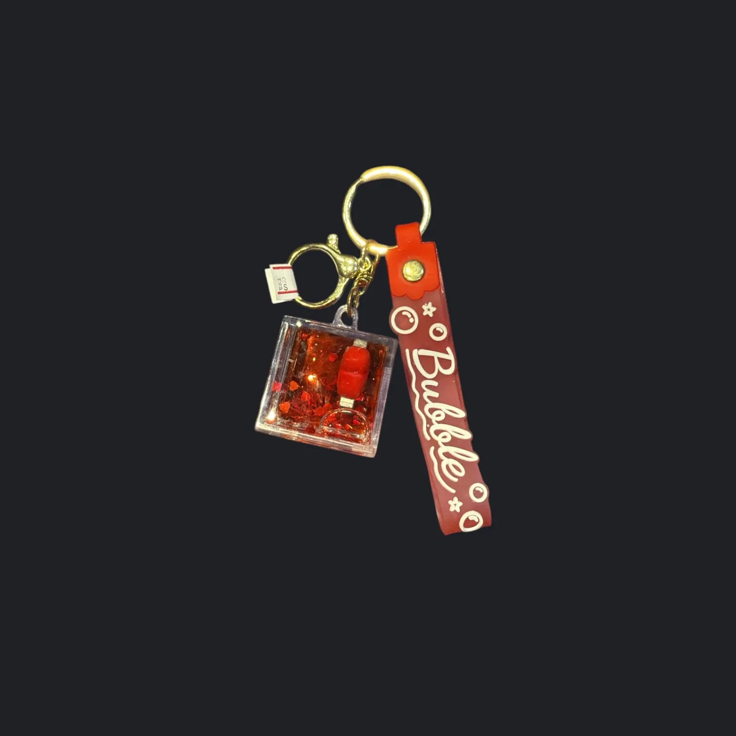 Floating Liquid Heart Quicksand Keychain