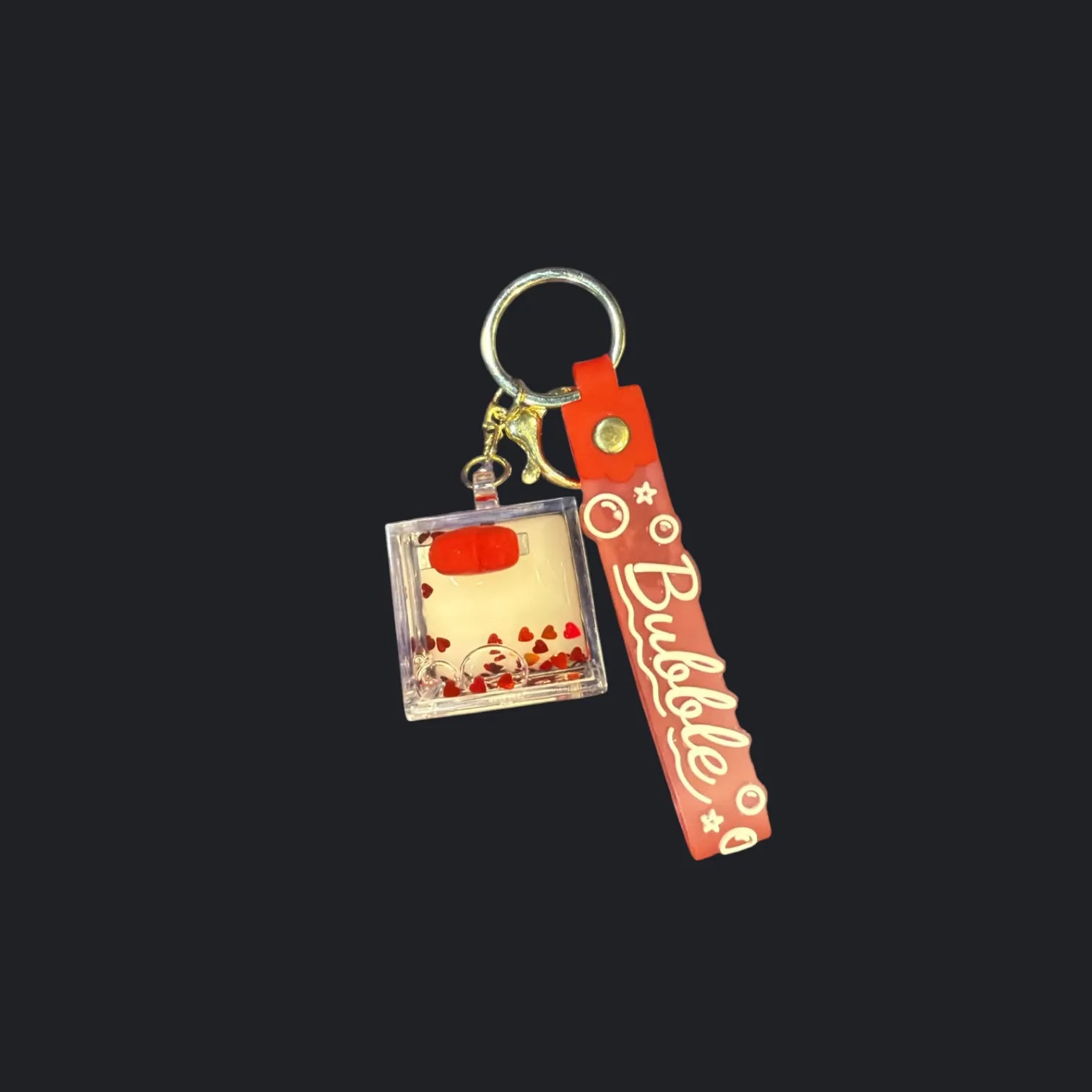 Floating Liquid Heart Quicksand Keychain