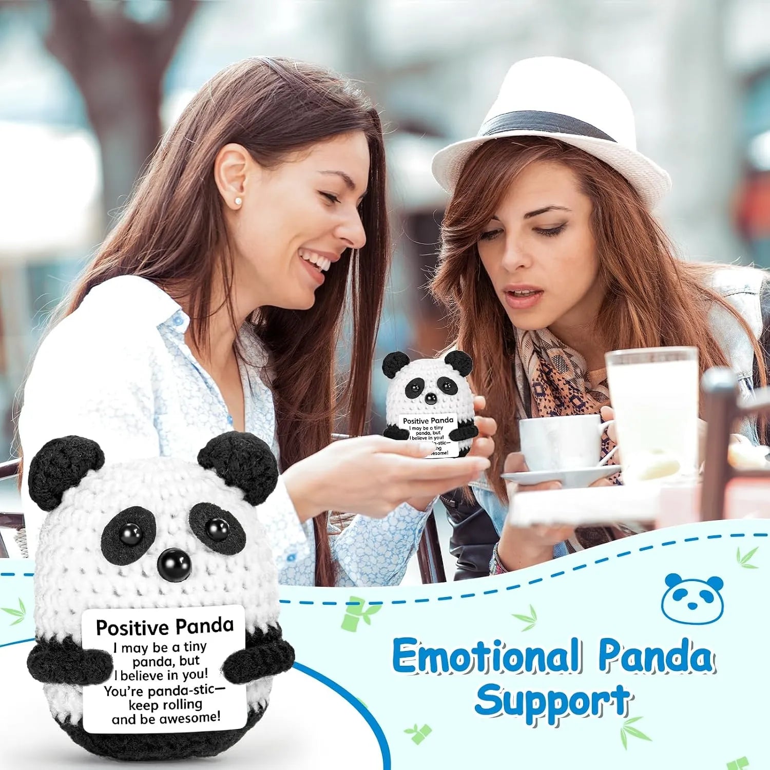Positive Crochet Panda Keychain