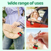 Handmade Crochet Cherry and Daisy Flower Keychain