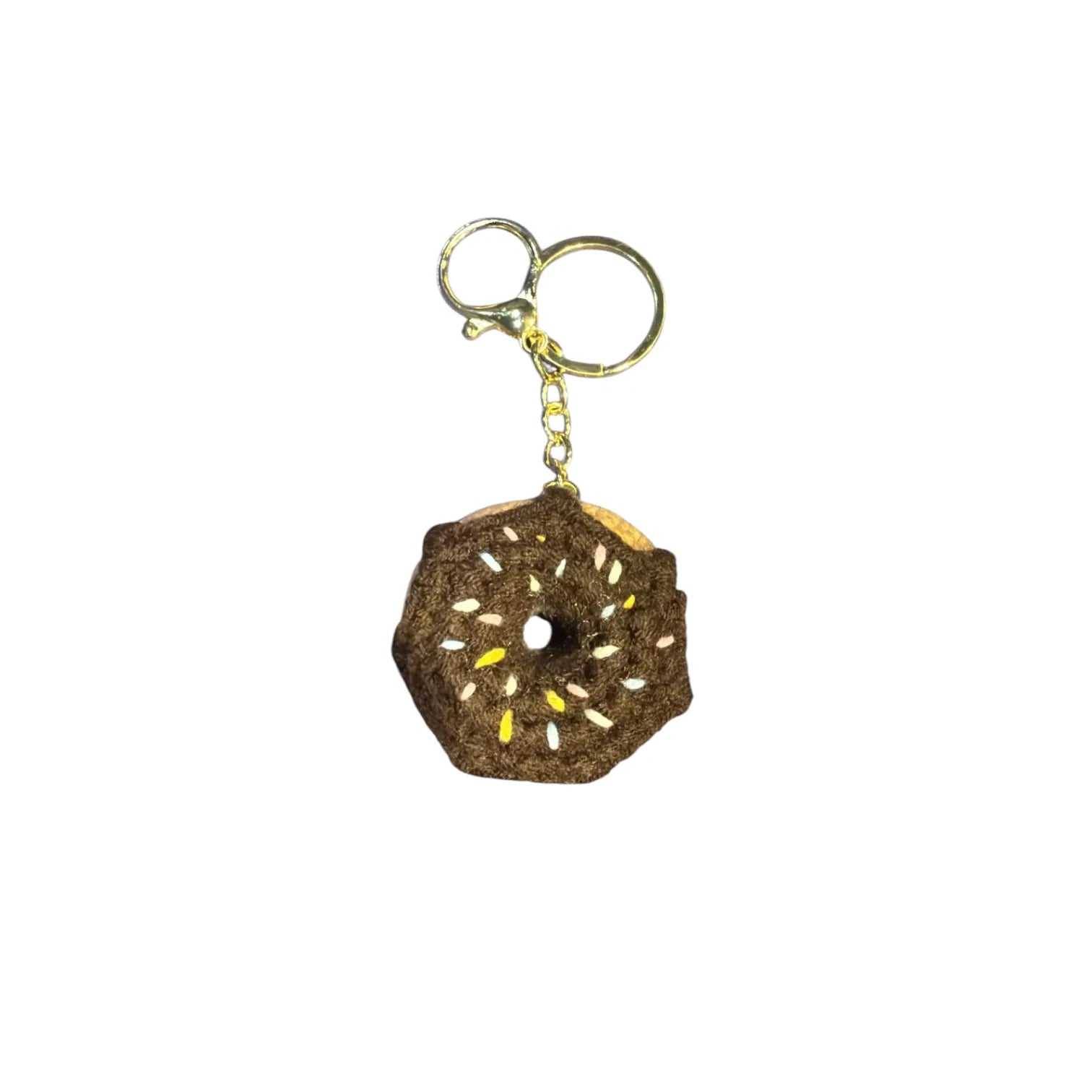 Handmade Crochet Glazed Donut Keychain